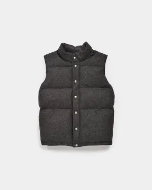 Down Italian Vest - Wool - Charcoal (Final Sale)