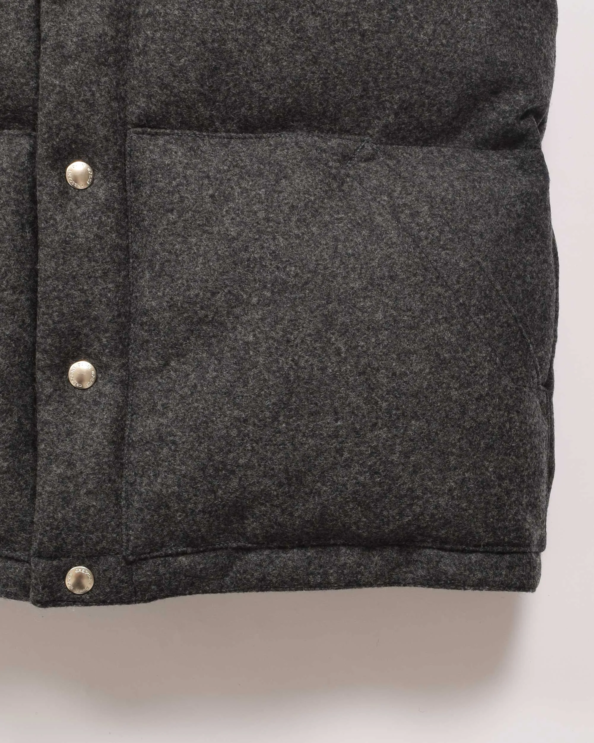 Down Italian Vest - Wool - Charcoal (Final Sale)