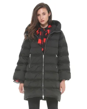 Down jacket with bell sleeves