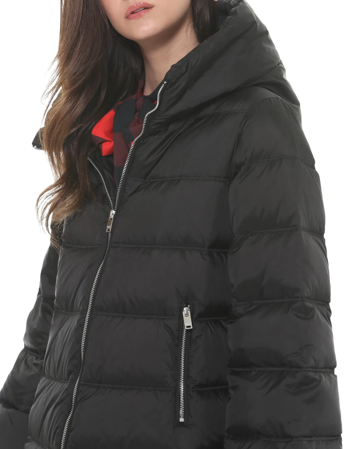 Down jacket with bell sleeves