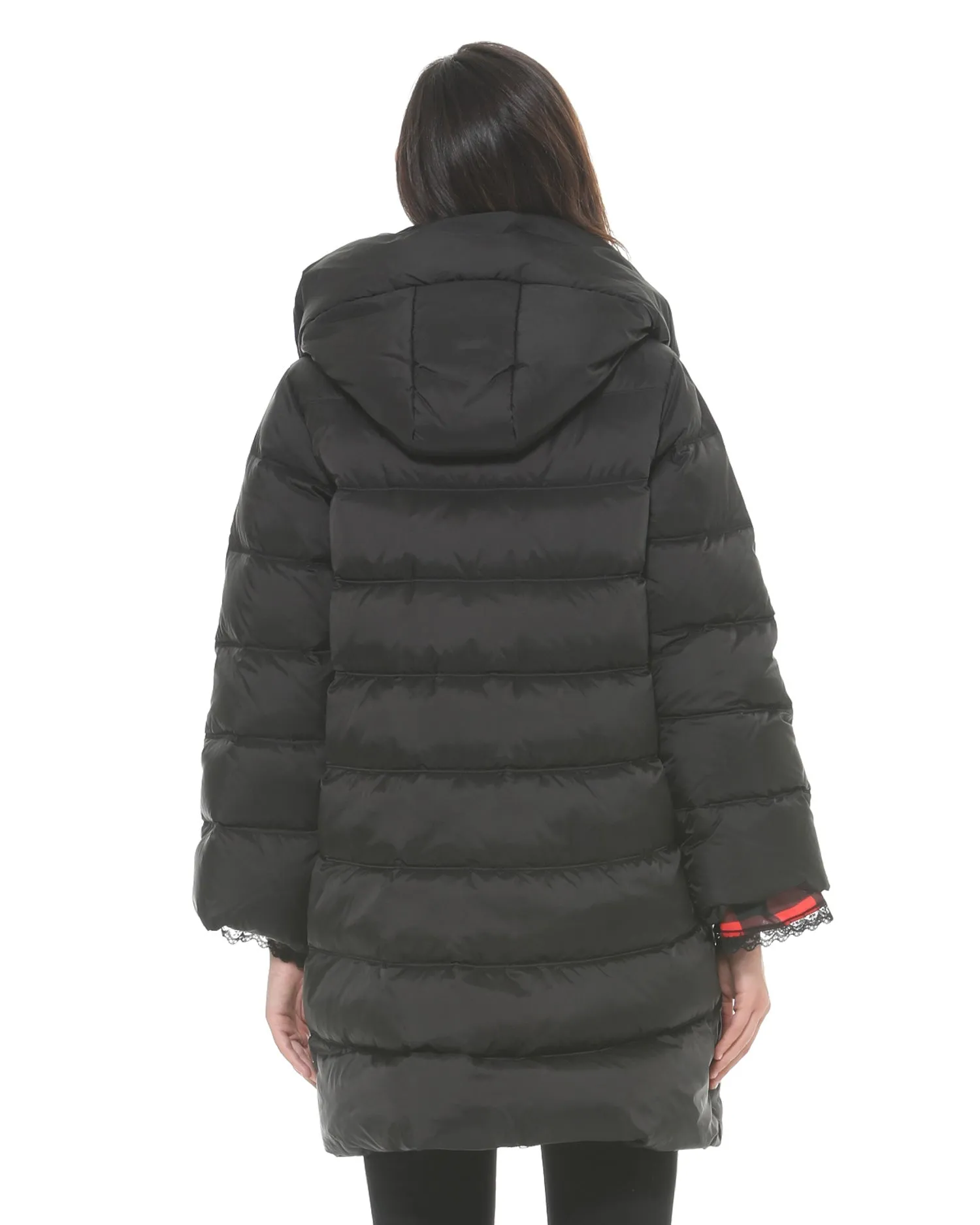 Down jacket with bell sleeves