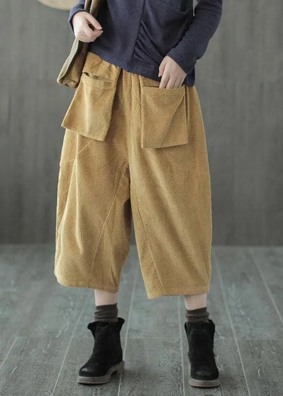 Fitted Grey Pockets Wide Leg Fall Pants