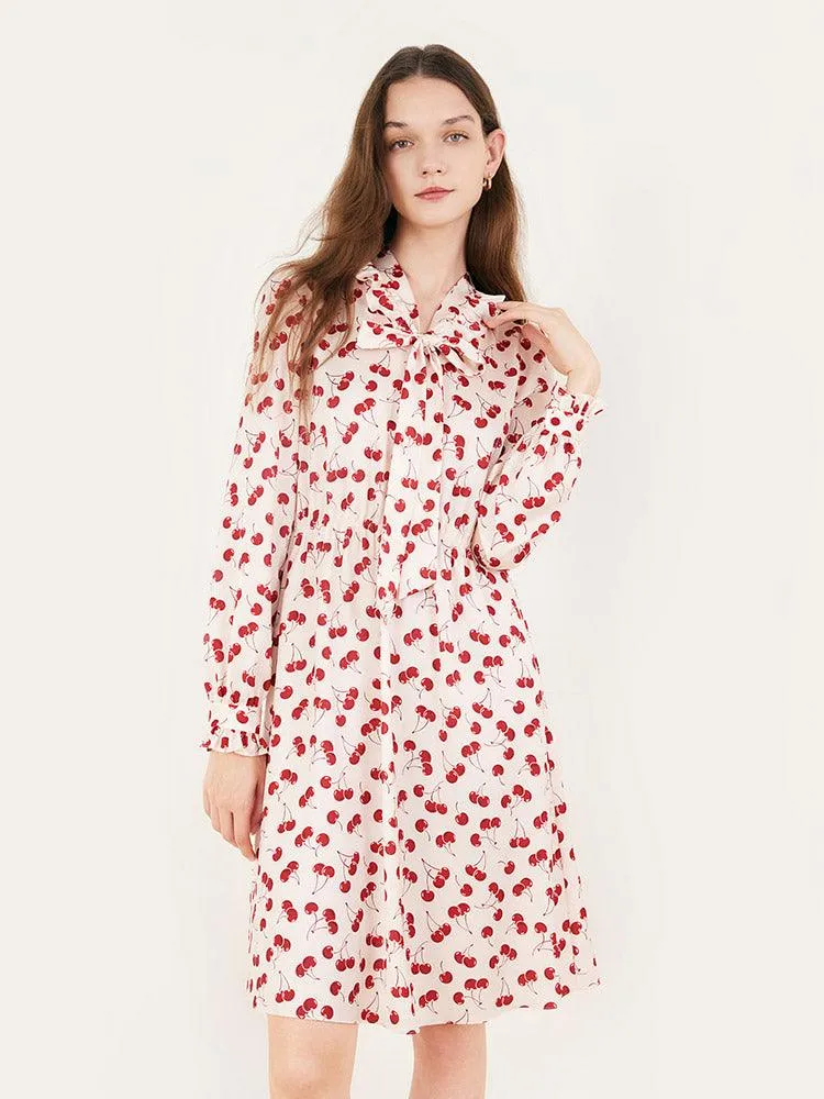 Floral Two-Piece Set Dress And Woolen Vest