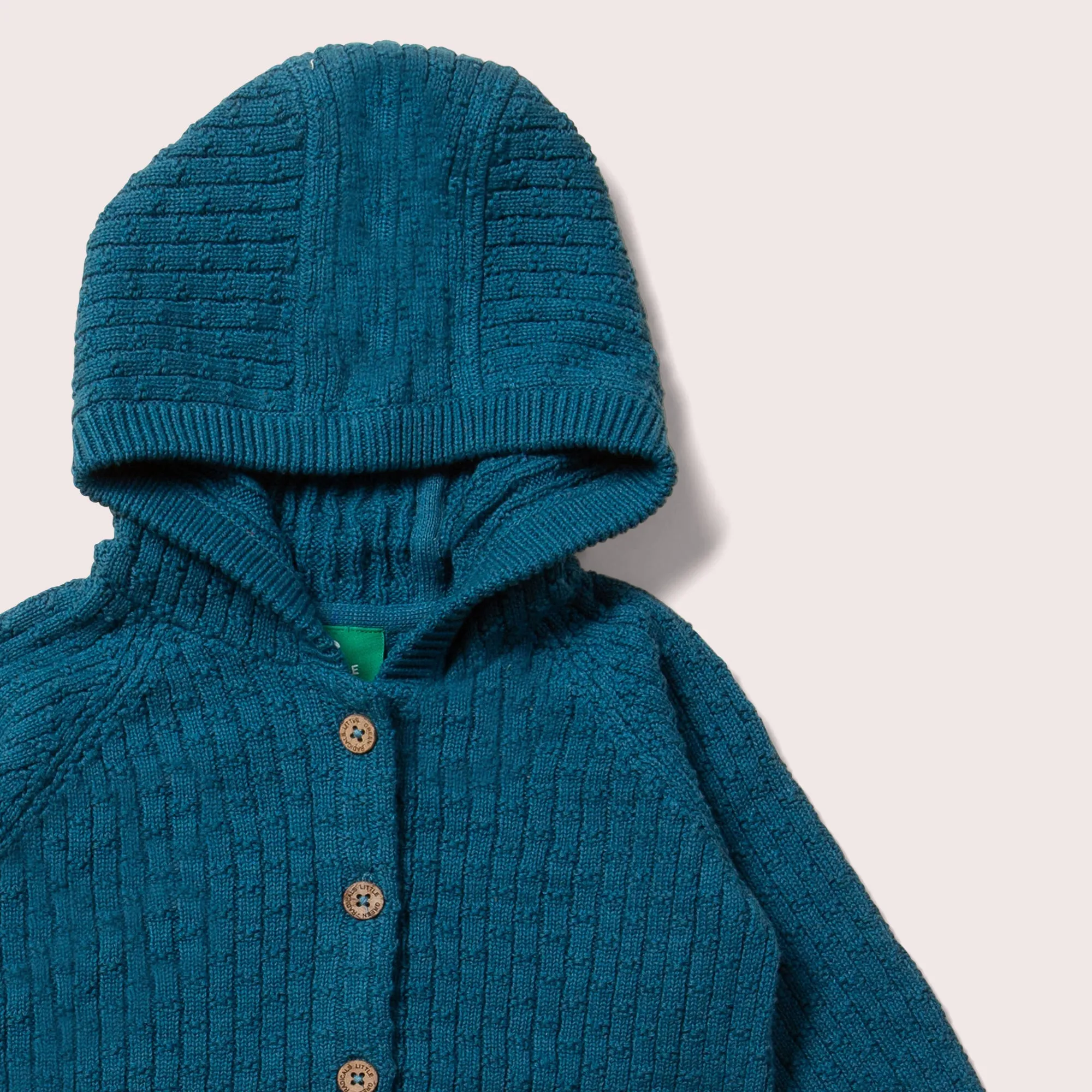 From One To Another Teal Hooded Snuggly Knitted Cardigan