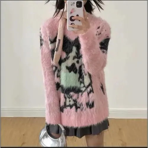 Furry Loose Pink Sweater