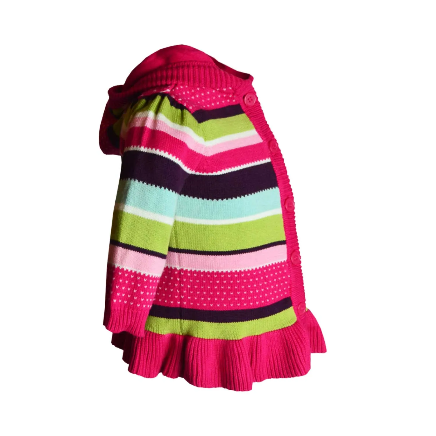 Girls Hooded Jumper | Cardigan | Multicoloured | Age 6-24 Months