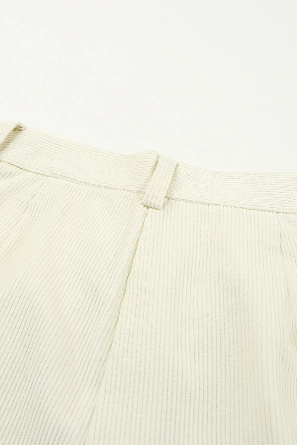 Gray Corduroy High Waist Straight Leg Pants