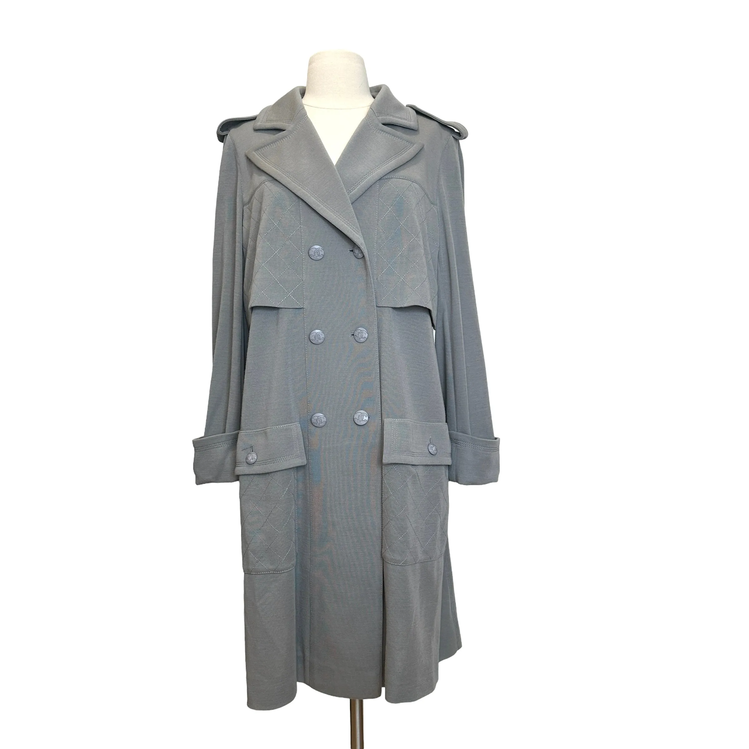 Grey Trench Coat - L