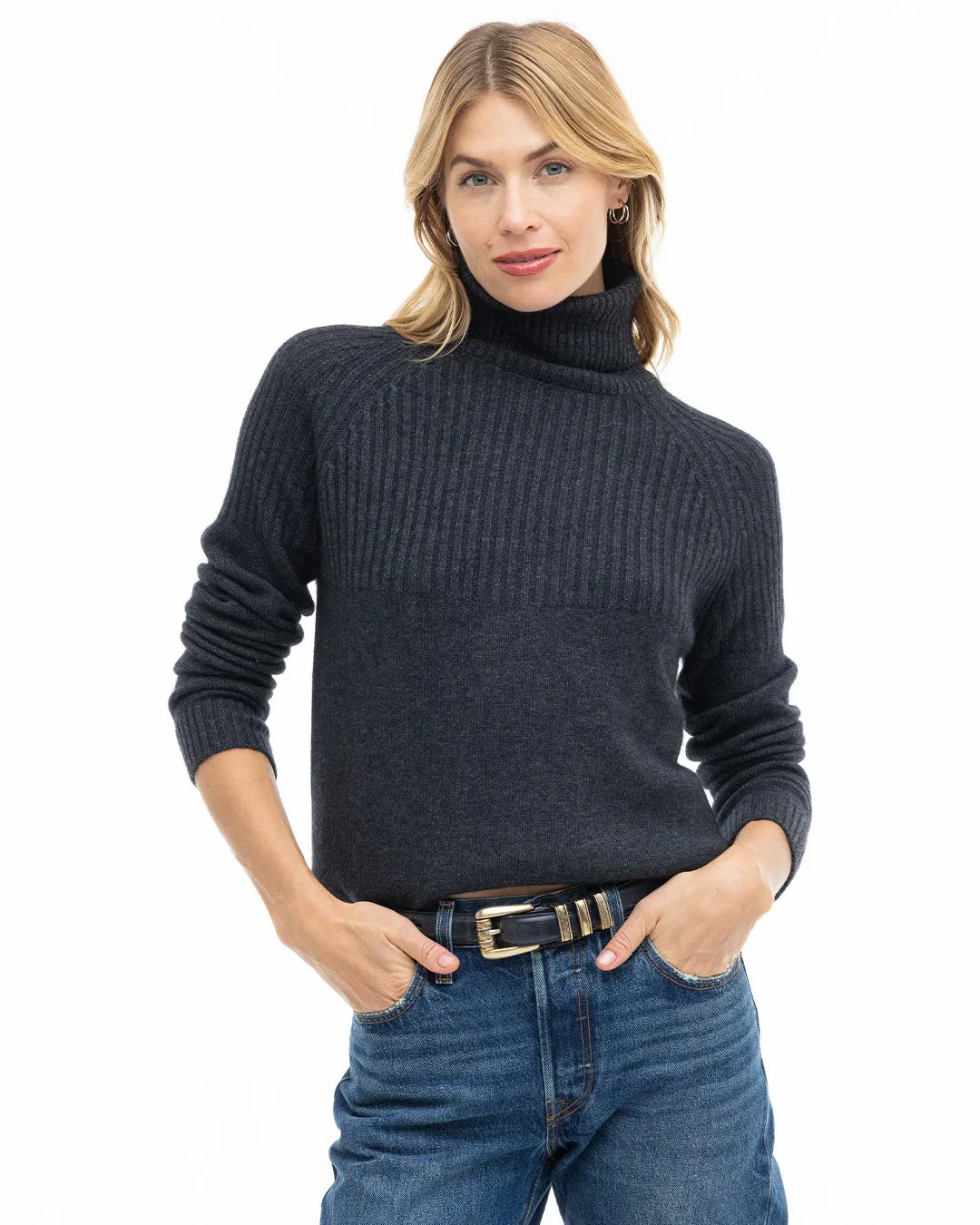 Half Ribbed Turtleneck