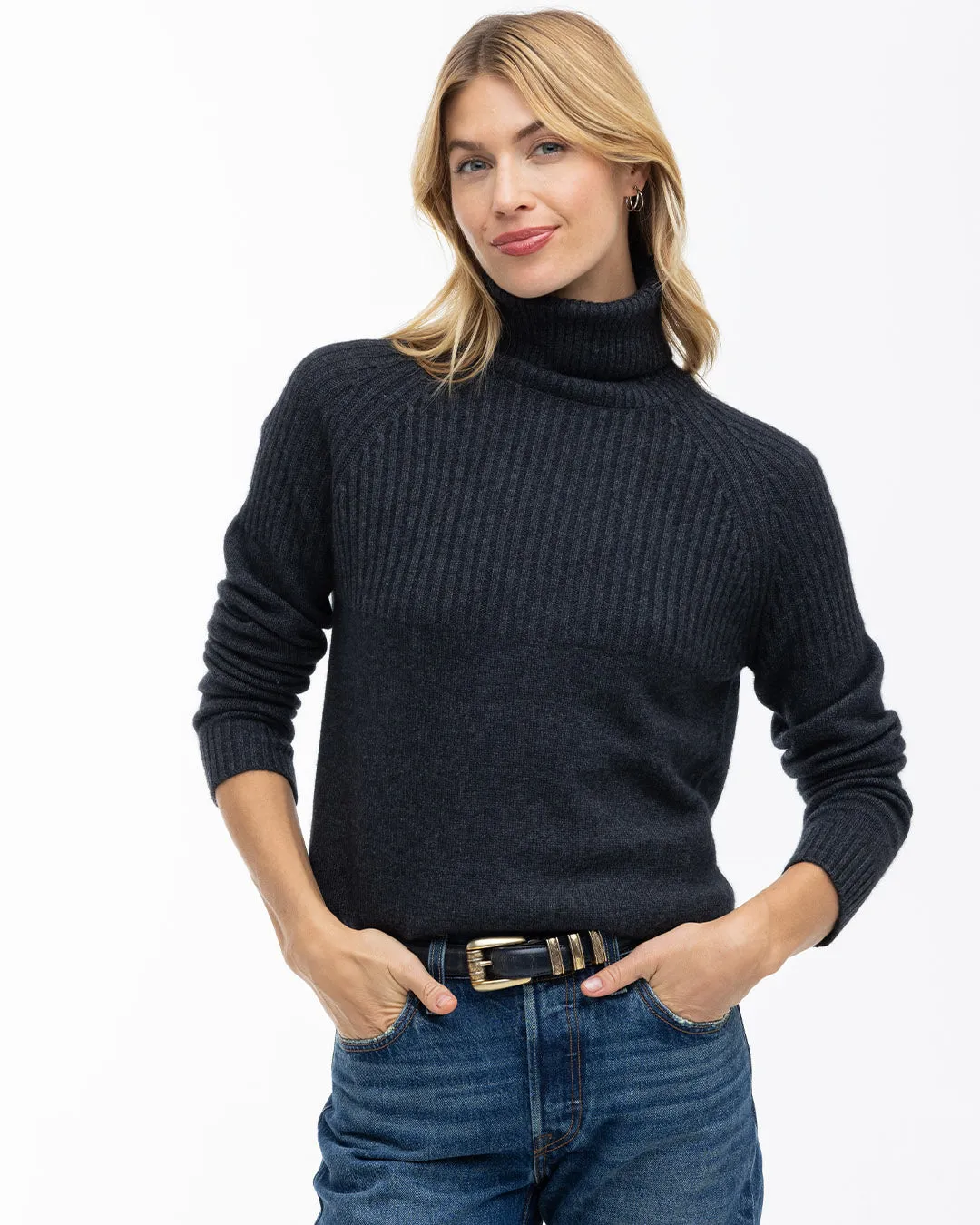 Half Ribbed Turtleneck