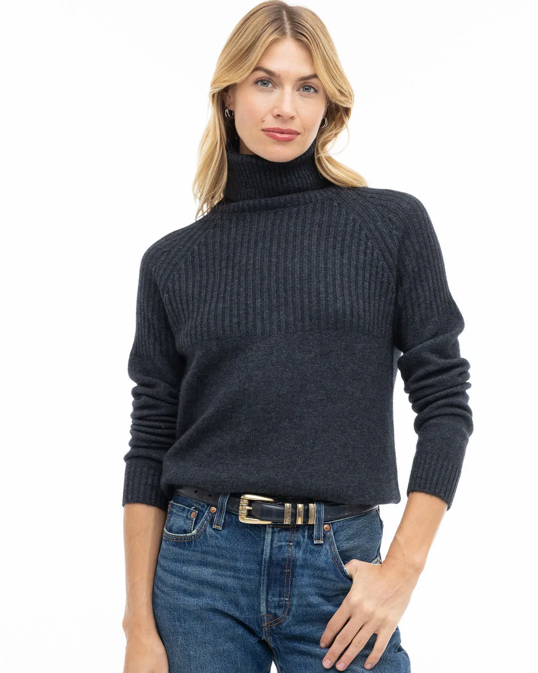 Half Ribbed Turtleneck