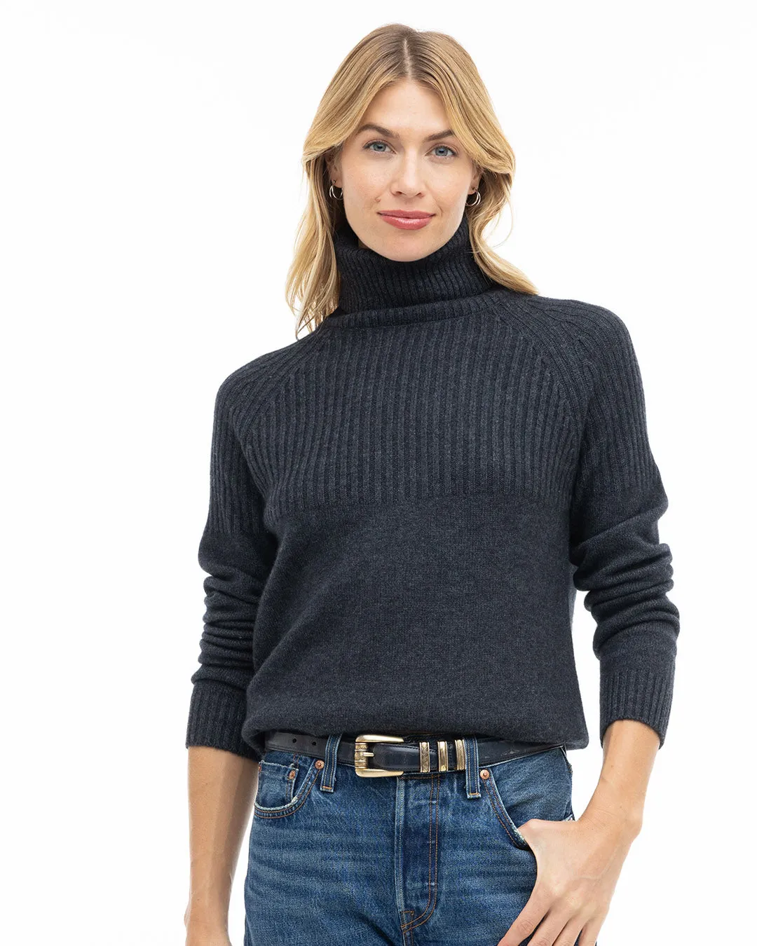 Half Ribbed Turtleneck