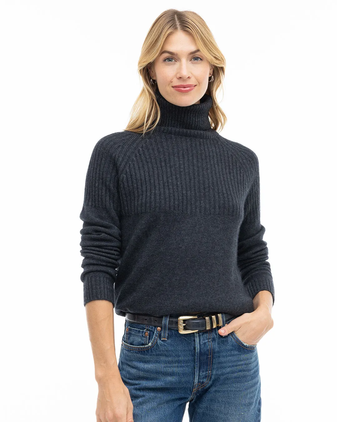 Half Ribbed Turtleneck