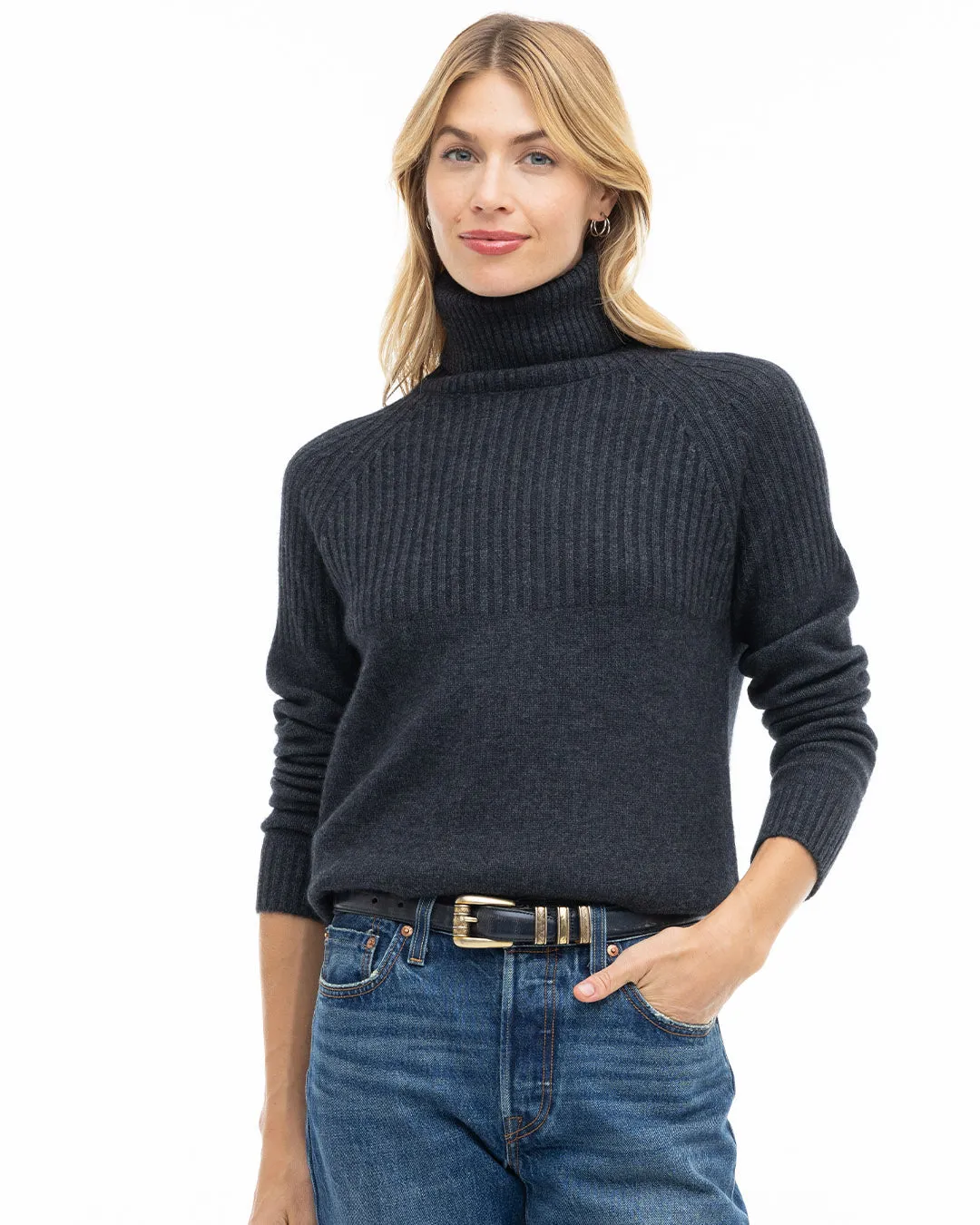 Half Ribbed Turtleneck