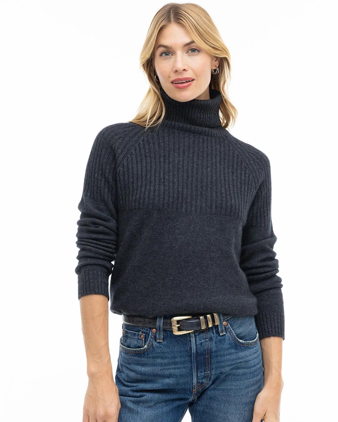 Half Ribbed Turtleneck