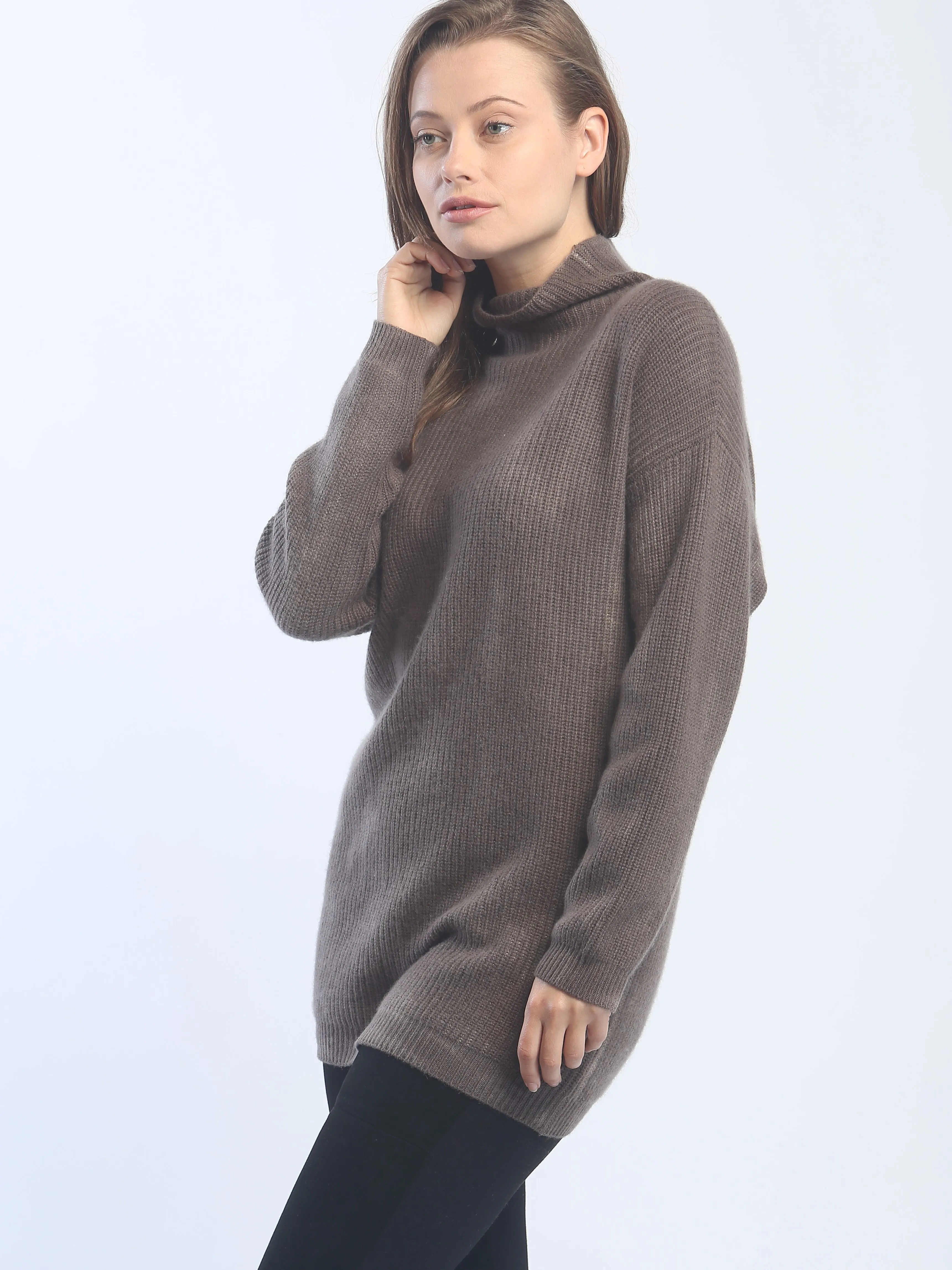 Hand Painted Ribbed Turtleneck Pullover