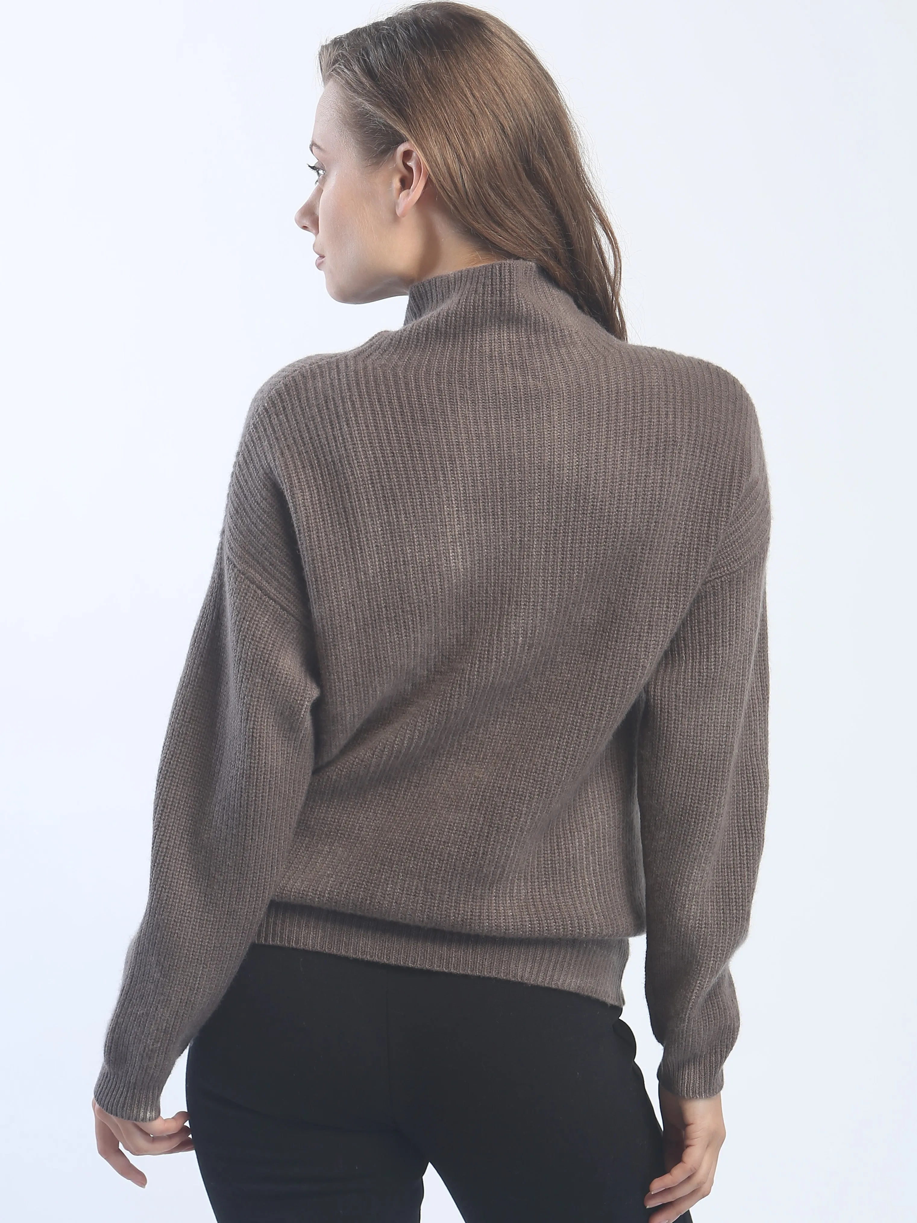 Hand Painted Ribbed Turtleneck Pullover