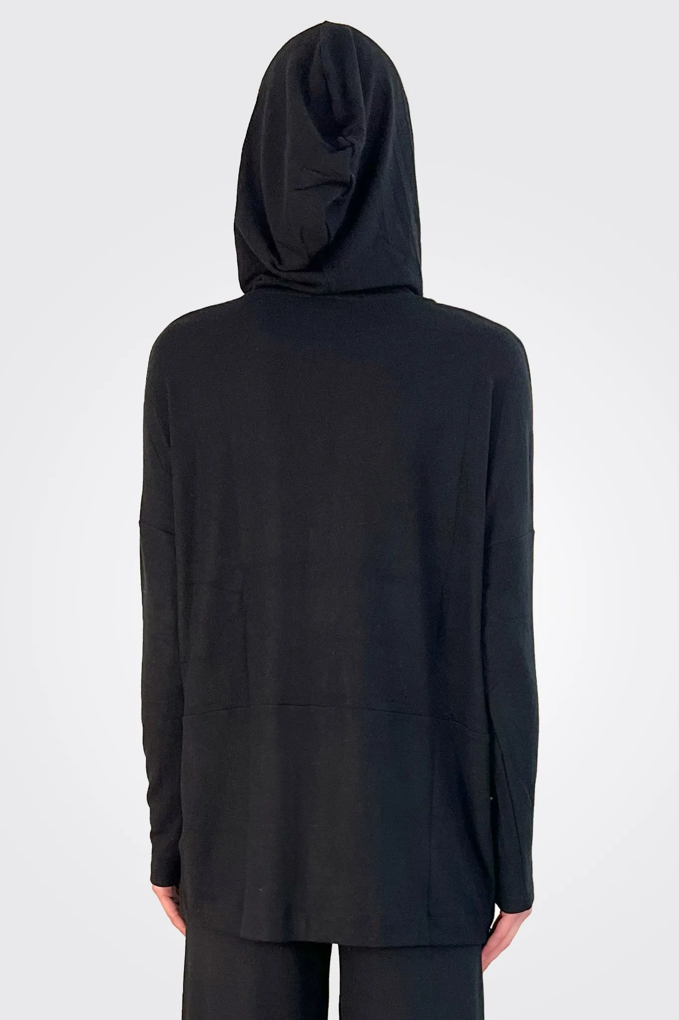 Hooded Cardigan - Black