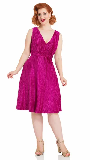 Irene Magenta Velvet Dress