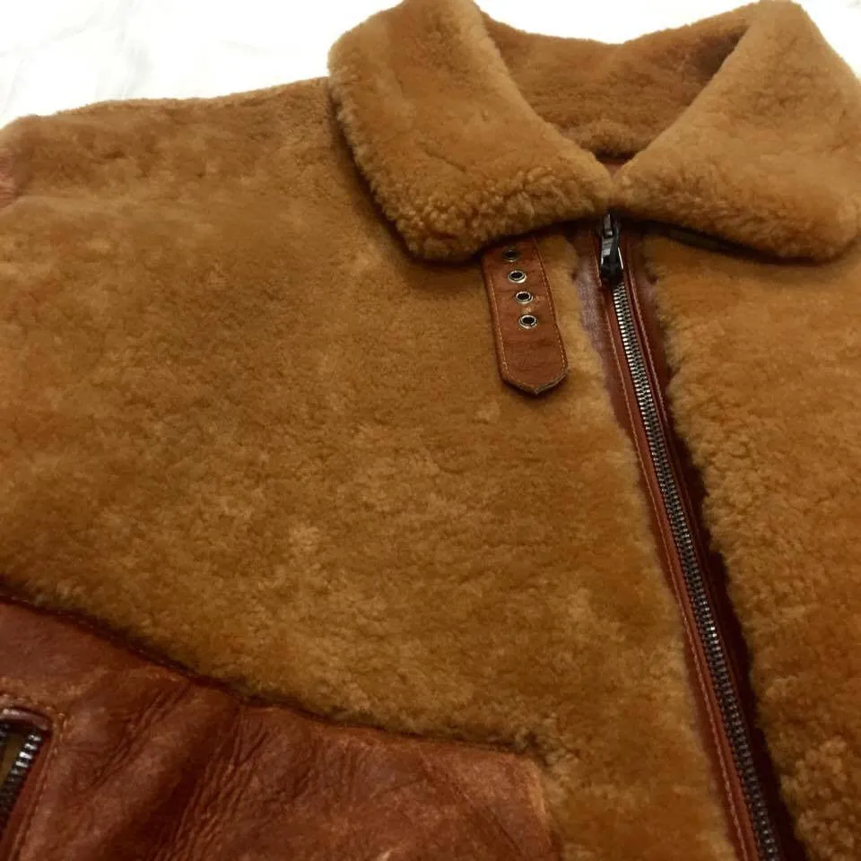 Jakewood Dune Suede Finish Shearling Bomber Jacket