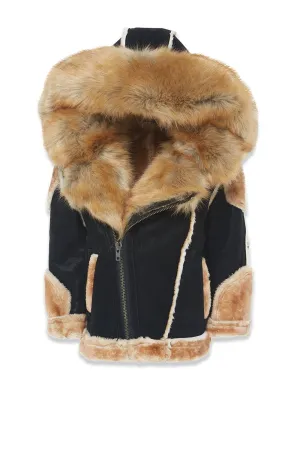 Kids El Jefe Shearling Moto Jacket (Black Coffee)