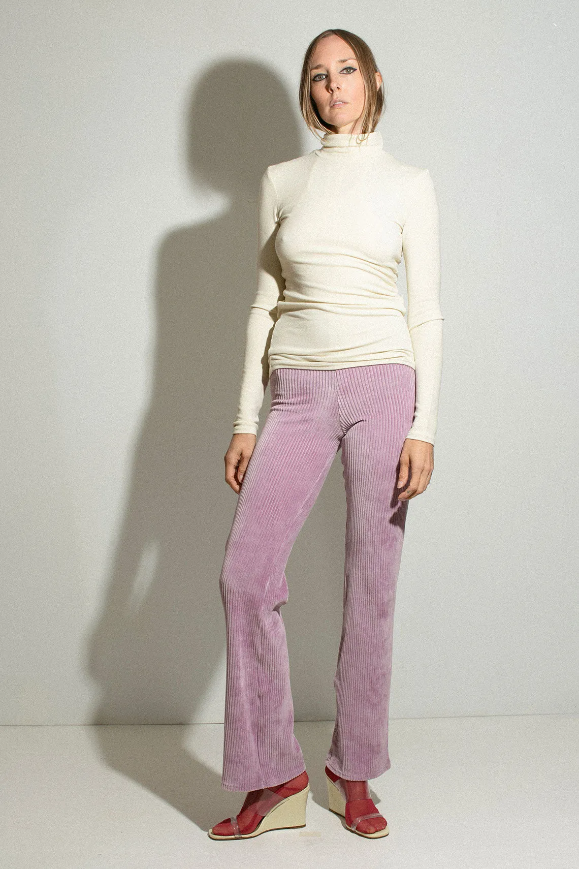 Lavender Cord Wide Leg Pant