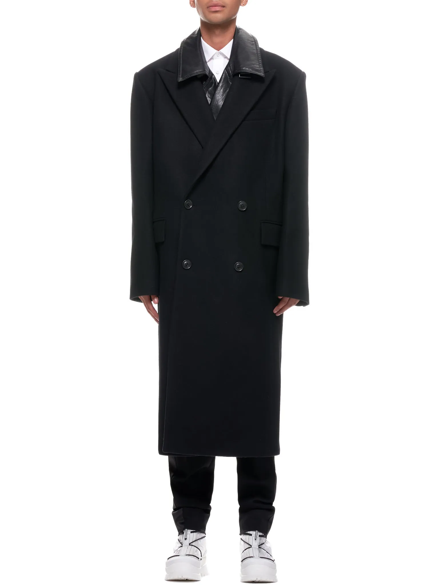 Layered Wool Trench Coat (JC0X30H315-BLACK)