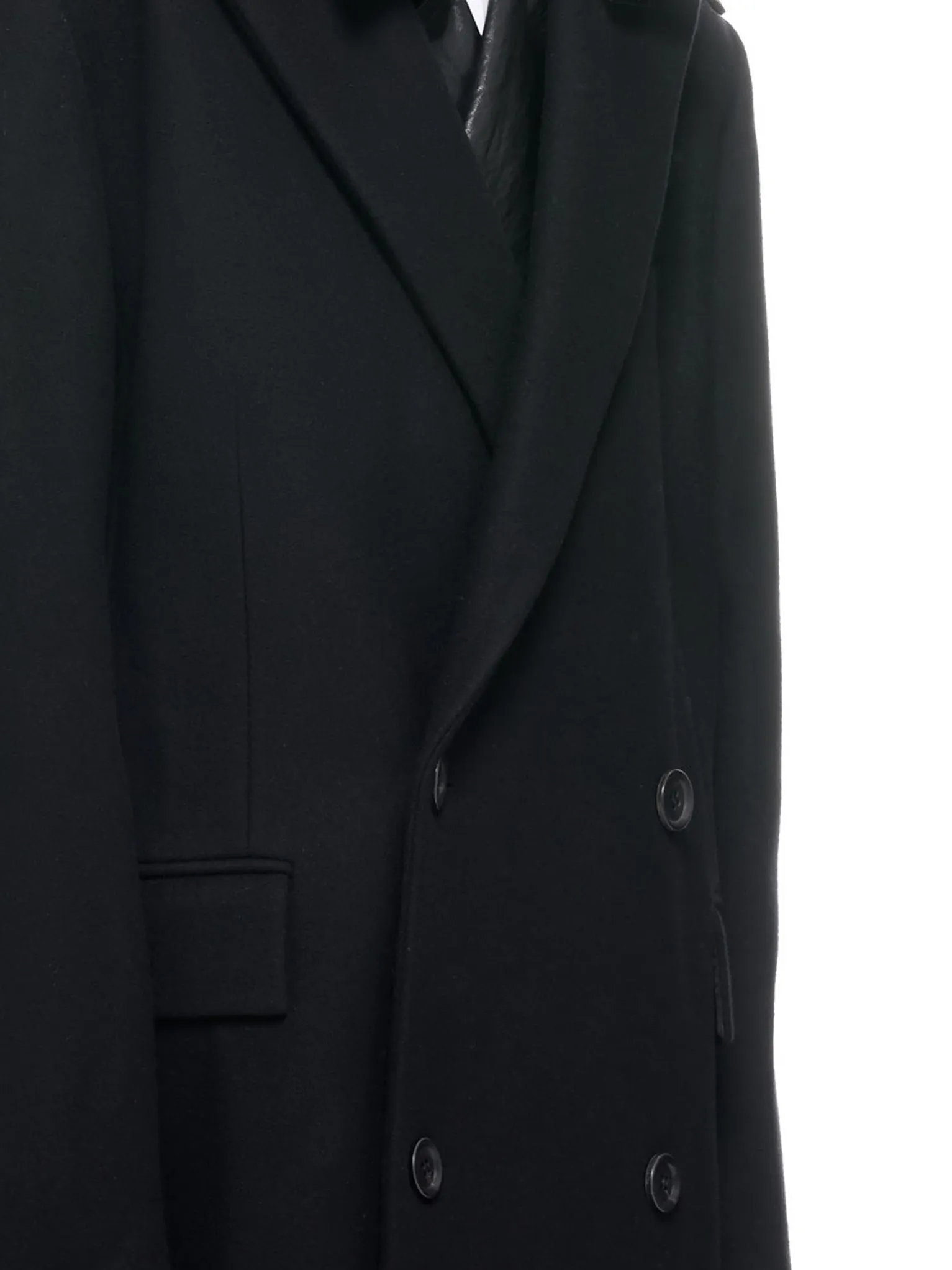 Layered Wool Trench Coat (JC0X30H315-BLACK)