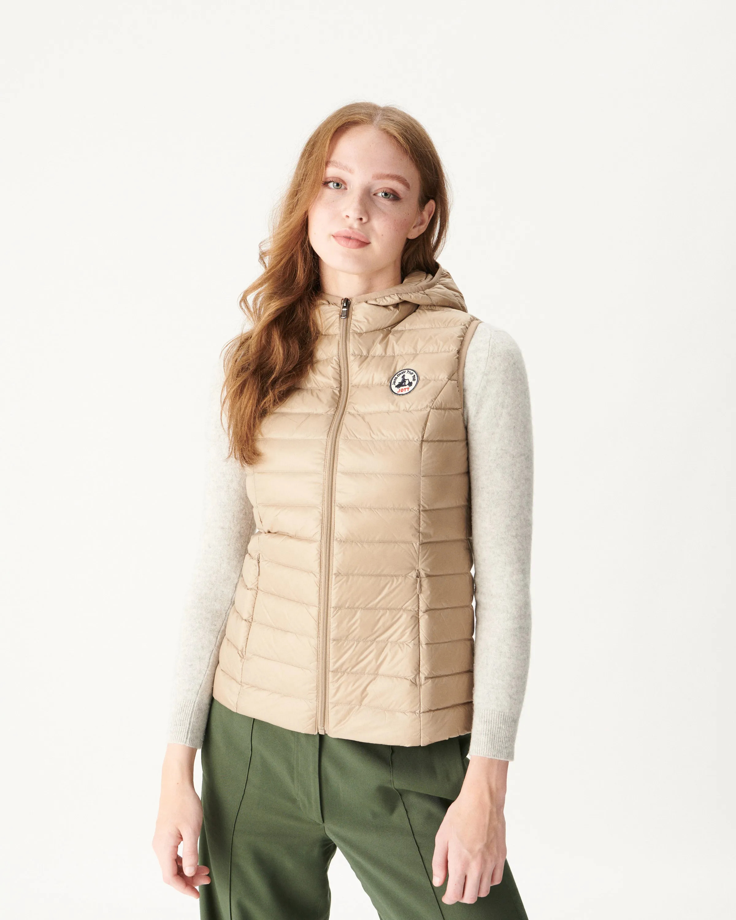 Light sleeveless down jacket Beige Mali