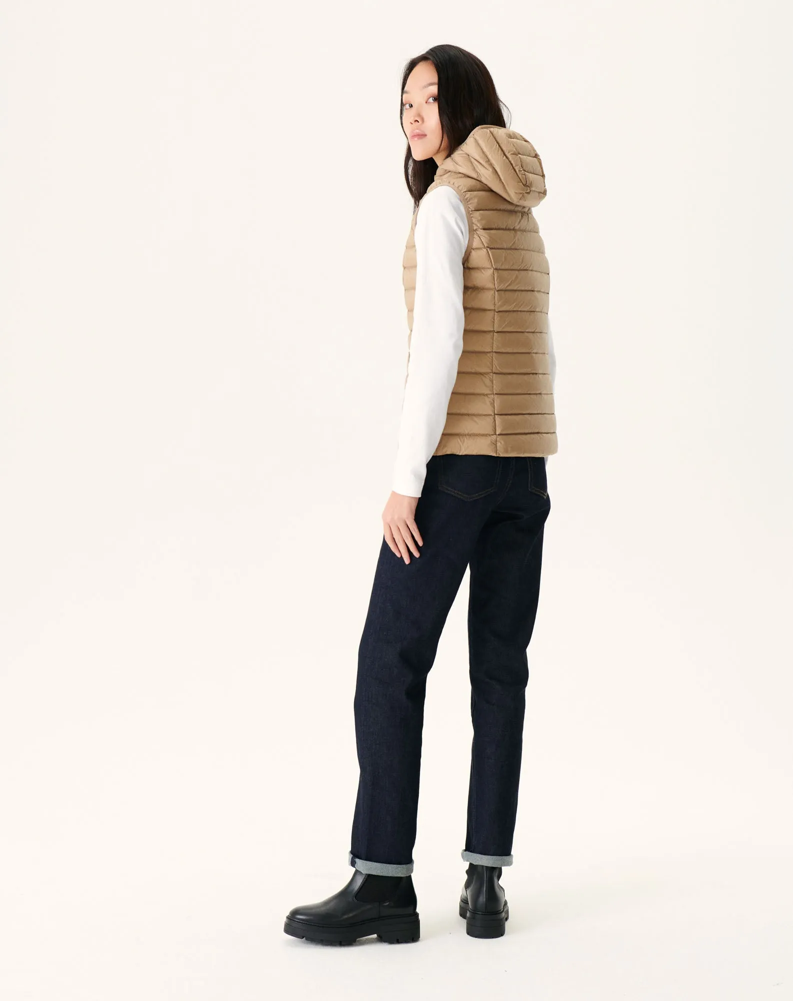 Light sleeveless down jacket Beige Mali