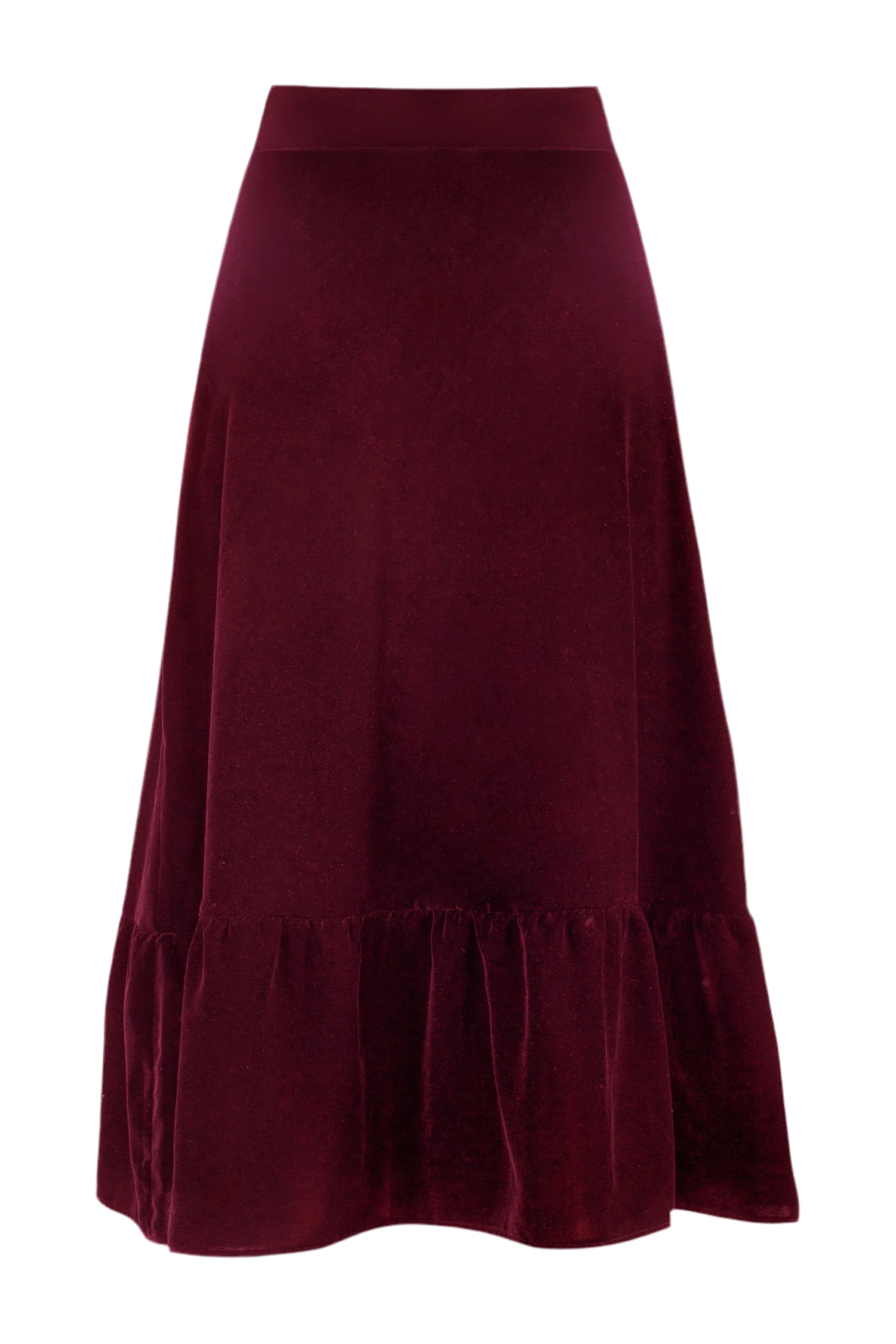 Mahtab Velvet Skirt - Burgundy by Rosewater House