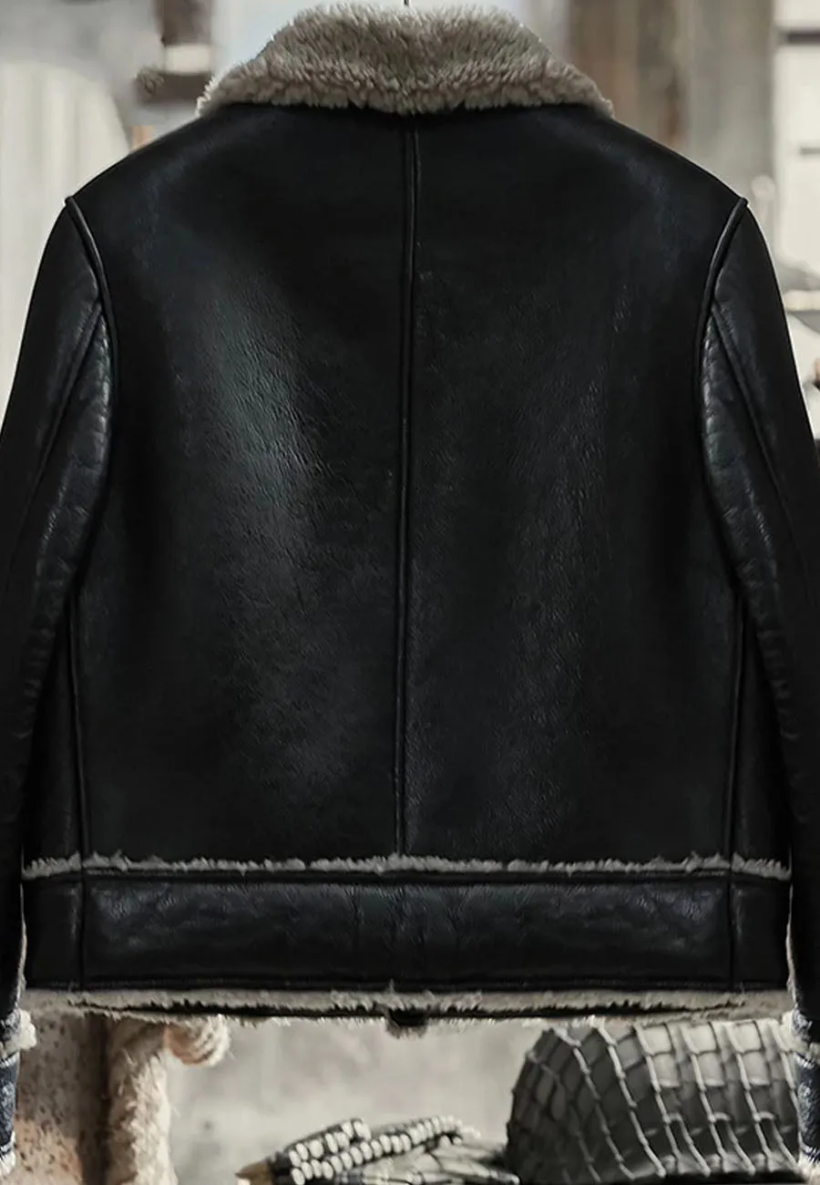 Men’s Black Motorbike Shearling Jacket