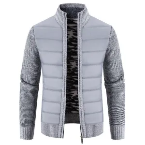 Men's Fleece Knitted Sweater Cardigan Stand Coat