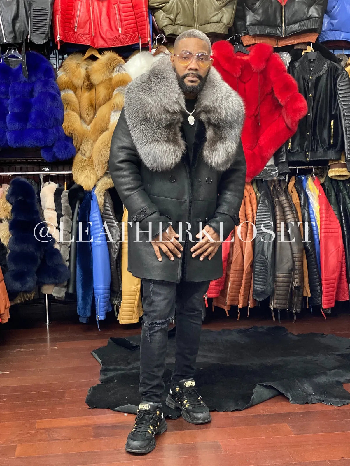 Men's GOT Shearling With Fox Collar