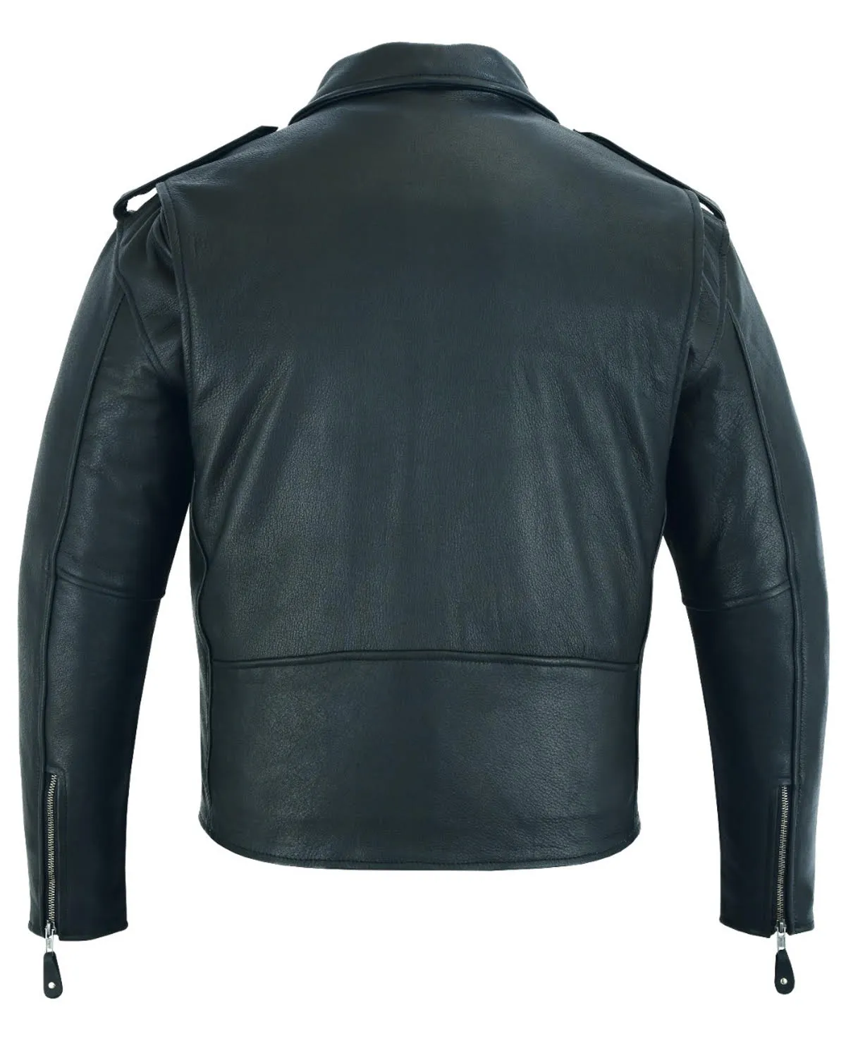 Mens Jacket Naked Cowhide Leather with Quilted Lining