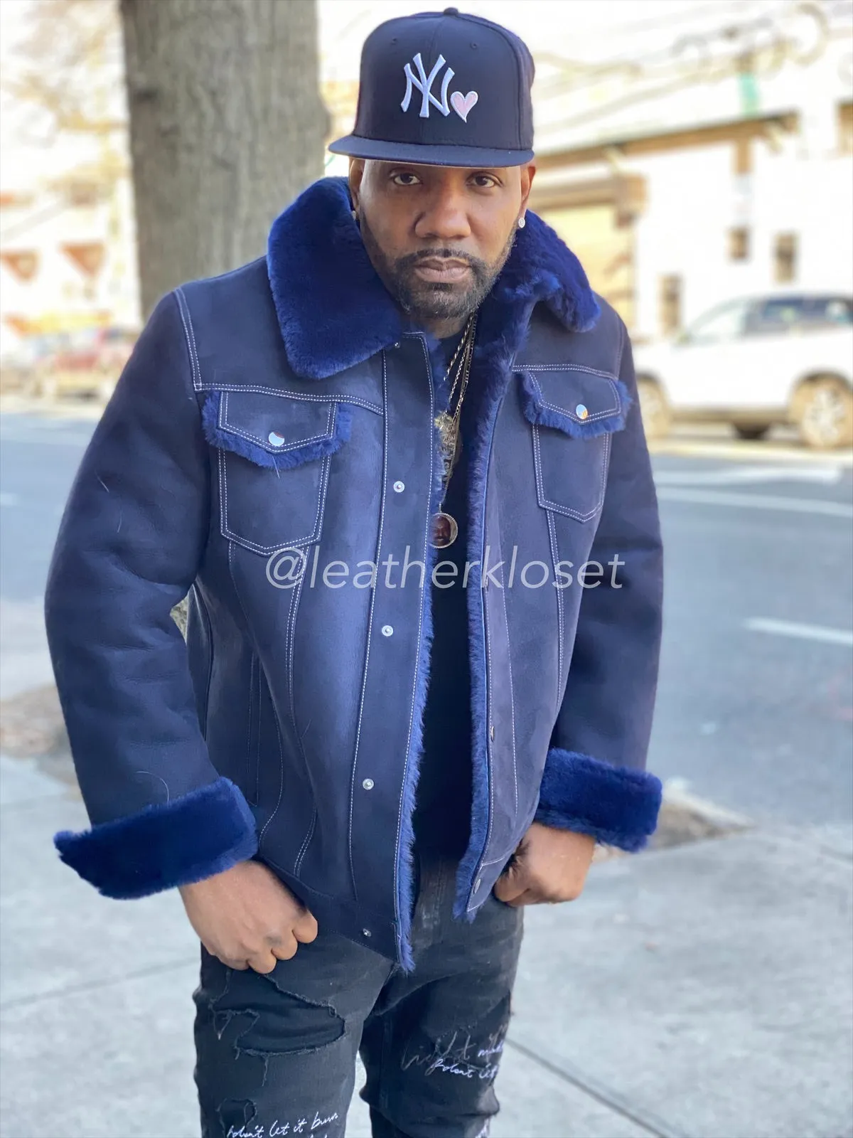 Mens Troy Shearling Jacket [Navy]