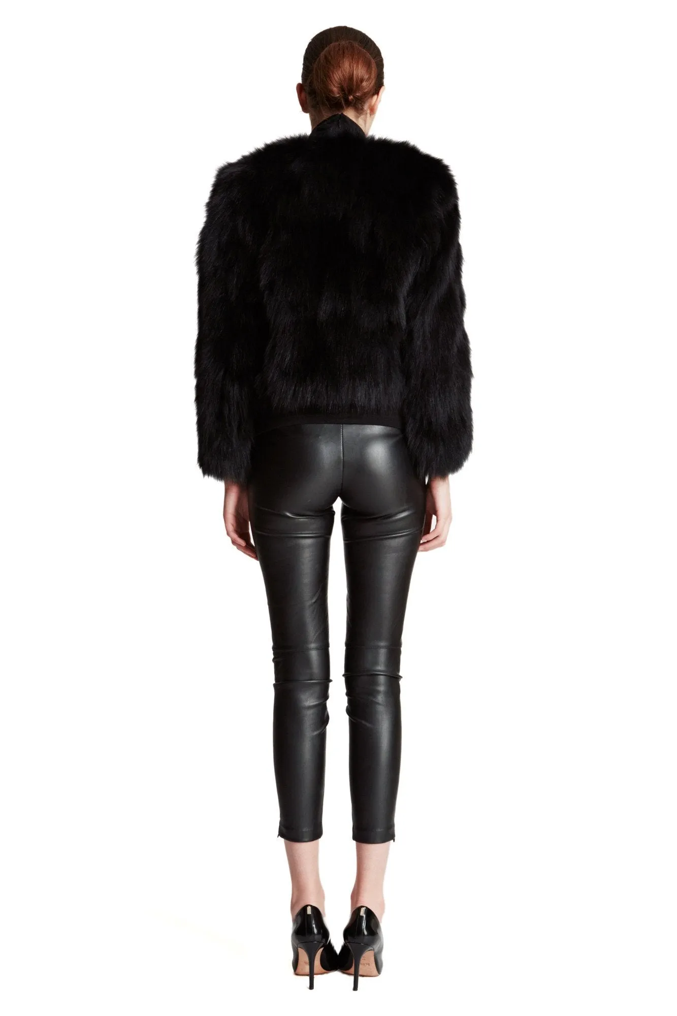 MIMI - Cropped Fur Coat with Color Blocks