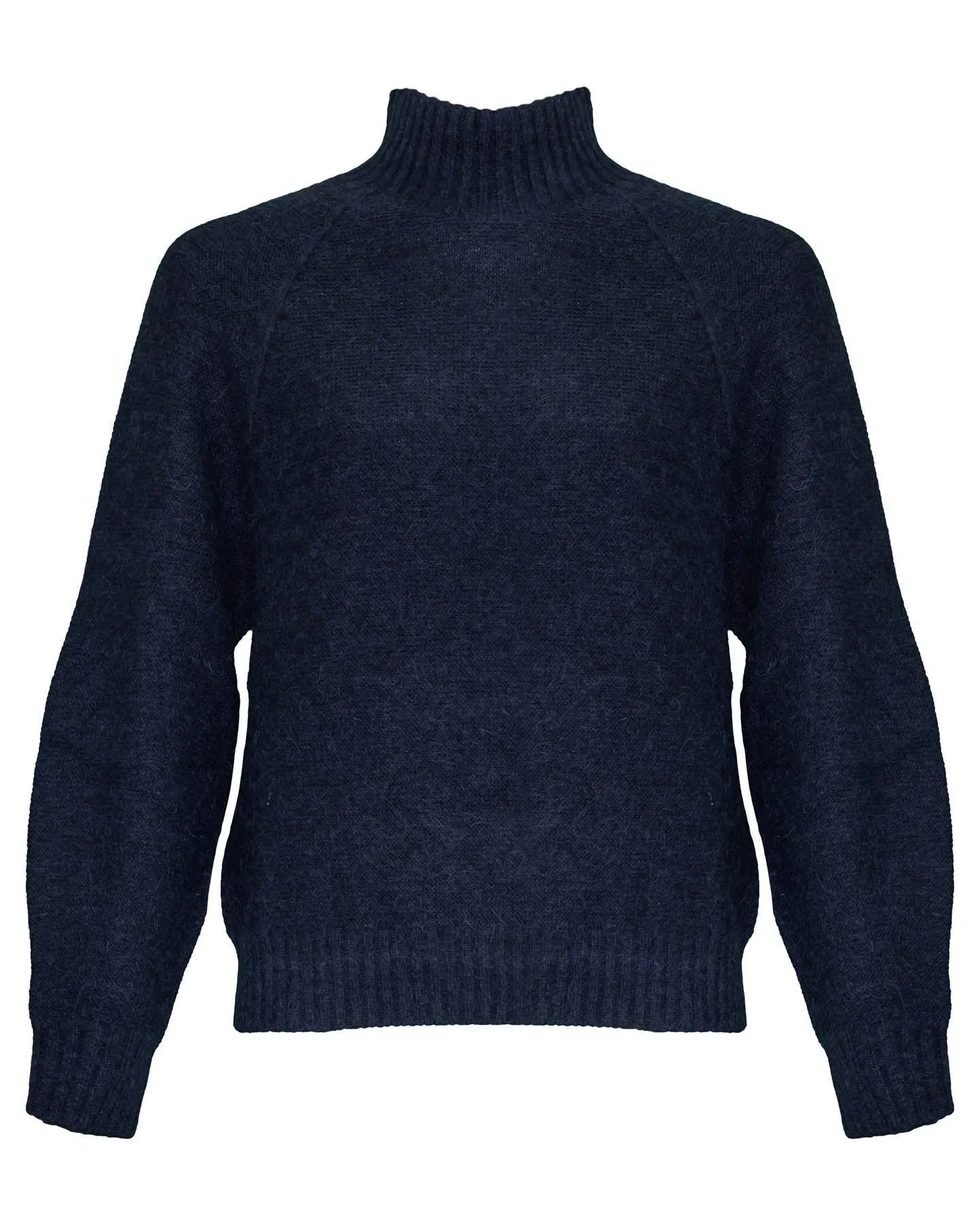 Mock Neck Wool Blend Pullover