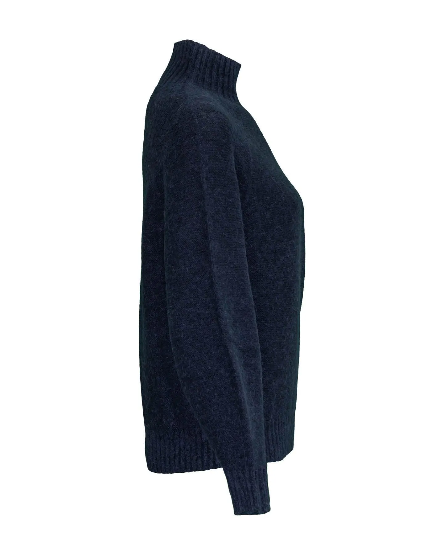 Mock Neck Wool Blend Pullover