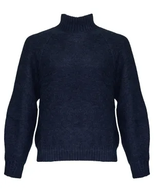 Mock Neck Wool Blend Pullover