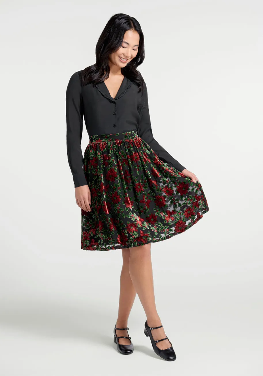 More Than Charming Velvet Skirt