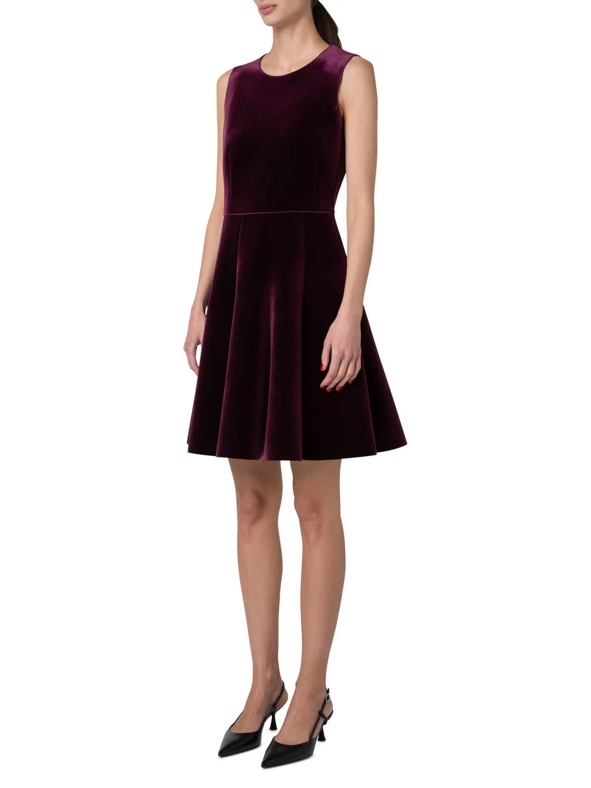 Neoprene Velvet Cocktail Dress in A-Line