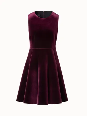 Neoprene Velvet Cocktail Dress in A-Line