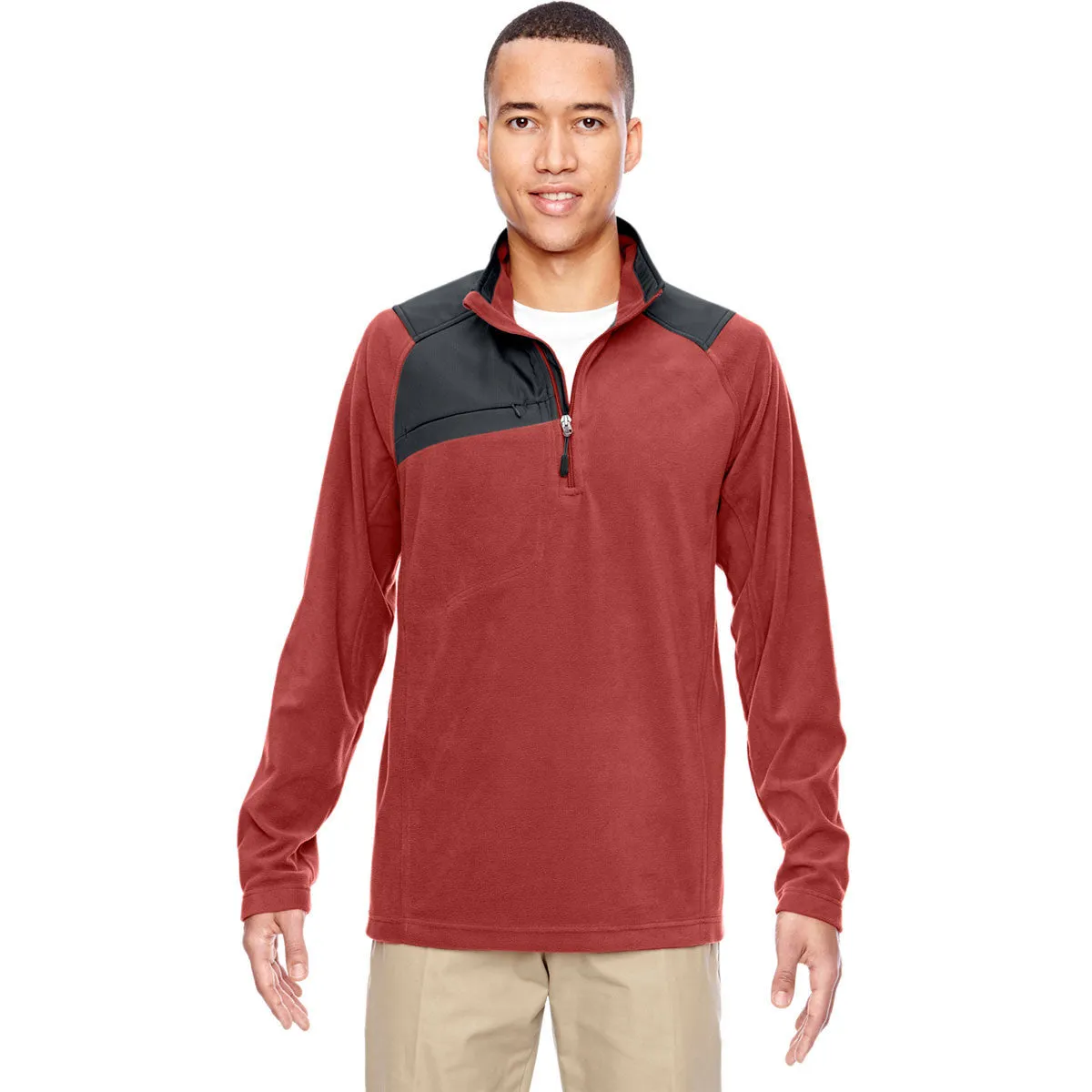 North End Men's Rust Excursion Fleece Half-Zip