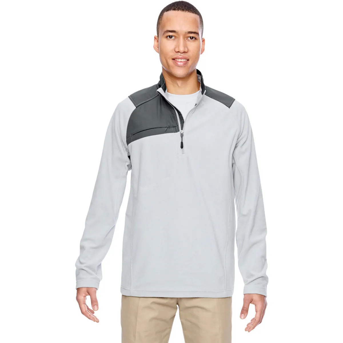 North End Men's Silver Excursion Fleece Half-Zip