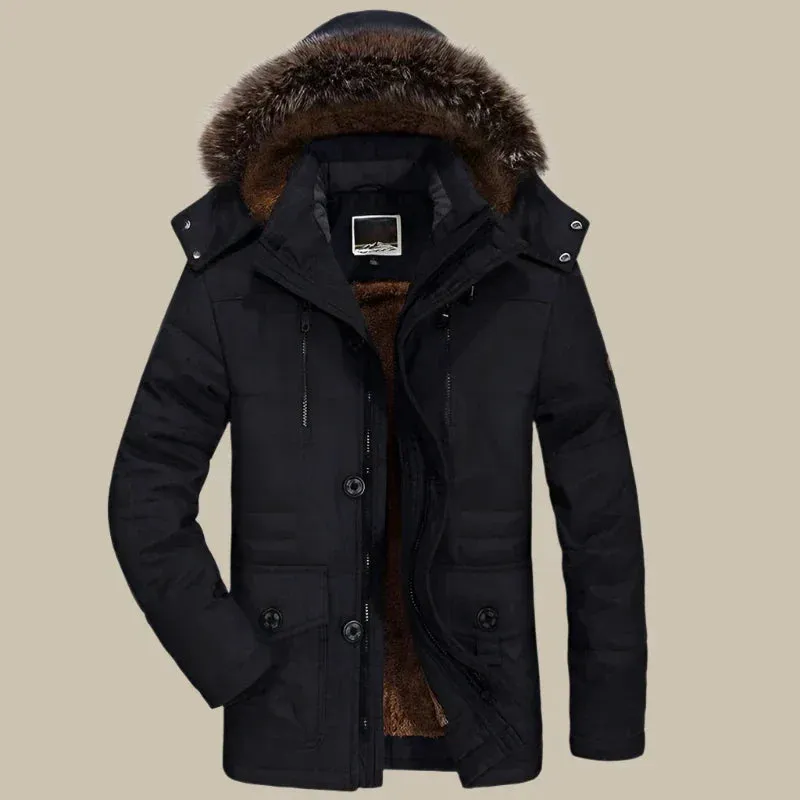 Olaf&Dave Classic Parka | Lange Waterdichte Heren Winterjas met fleece voering en bontkraag