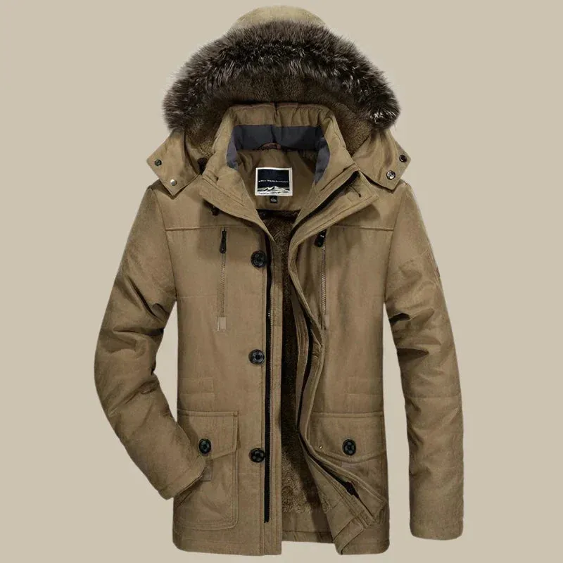 Olaf&Dave Classic Parka | Lange Waterdichte Heren Winterjas met fleece voering en bontkraag