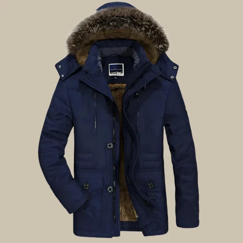 Olaf&Dave Classic Parka | Lange Waterdichte Heren Winterjas met fleece voering en bontkraag