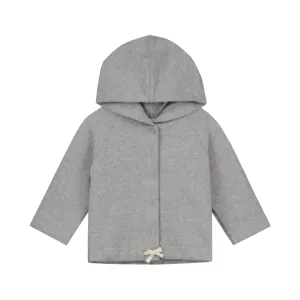 Organic Baby Kapuzen-Cardigan "Hooded Cardigan Grey Melange"