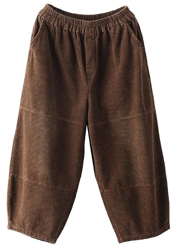 Organic Chocolate High Waist Wide Leg Fall Pants Corduroy